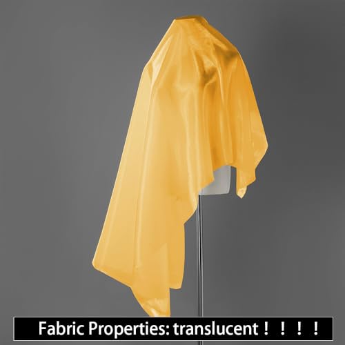 Yellow Organza Fabric by The Yard, 44" Wide Sheer Fabric 1 Yard - color: Bright Yellow, size: 1 yard pre cut
