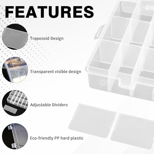 OALCQ 24 Grids 36 Grids 2 Pcs Bead Organizer Box Tackle Box Organizers and Storage Rock Collection Storage Boxes - size: 24 and 36 grids 2 pcs