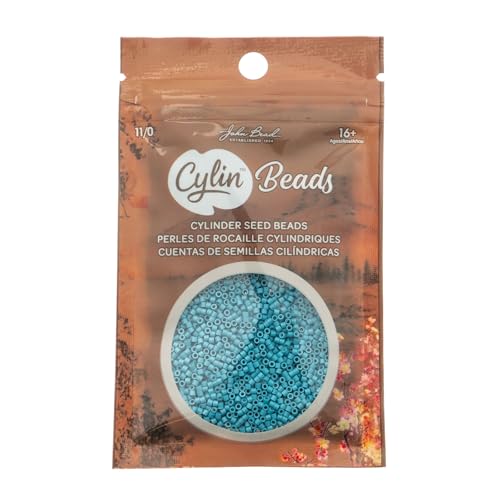 John Bead 25g Cylin Beads Opaque Blue Lagoon 11/0 Glass Cylindrical Seed Beads for Jewelry Bracelets Necklaces Earrings Making Embroidery - color: Blue Lagoon