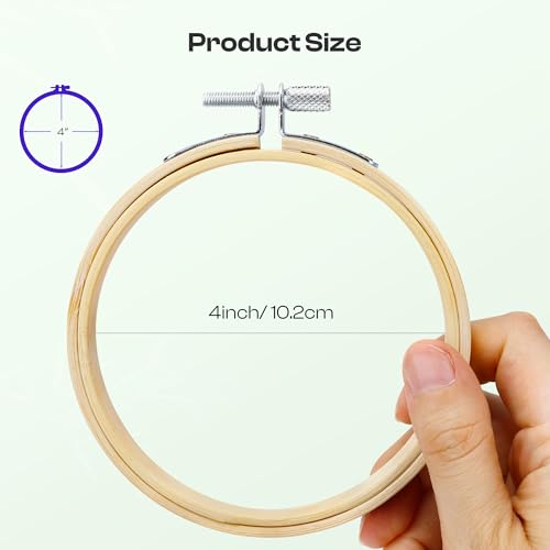 Caydo 6 Pieces 4 Inch Embroidery Hoop with Metal Screw - style: 4 INCH