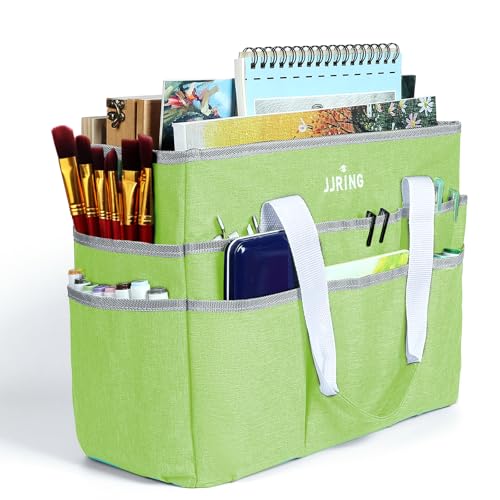 JJRING Craft Organizer Tote Bag Large Art Storage Caddy Cyan - color: Cyan, size: Large