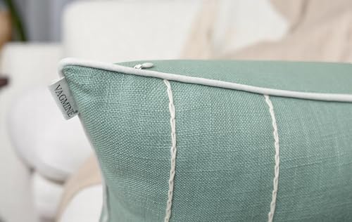 VAGMINE Embroidered Wildflower 18x18 Throw Pillow Cover, Light Teal - color: Light Teal-daisy, size: 18" x 18" (Pack of 1)