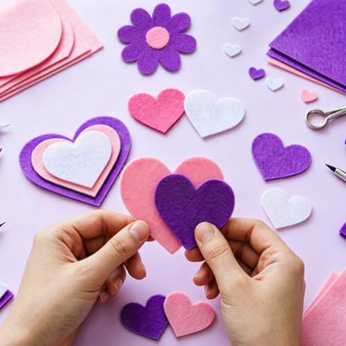 NEBURORA 12 Pcs 2mm Thick Stiff Felt Sheets for Crafts Sewing(Purple) - color: Purple