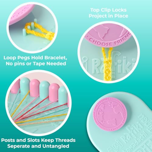 Choose Friendship, My Friendship Bracelet Maker®, an American Original | 20 Pre-Cut Threads - Makes Up to 8 Bracelets | Craft Kit, Kids, Bracelet Making Kit, Jewelry-Making Kit, Gifts for Girls 8-12 - color: Cotton Candy