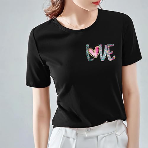 9PCS Love Small Size Iron On Decals Thermal Transfer Stickers for Clothing Sublimation Patches Iron On Transfer Designs Heat Press Vinyl for Shirts Custom Iron On Transfers for T Shirt - size: Love and butterfly