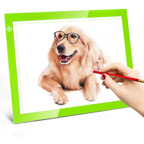 LitEnergy Portable A4 LED Copy Board Light Tracing Box, Green Ultra-Thin Adjustable USB Power Artcraft LED Trace Light Pad for Tattoo Drawing, Streaming, Sketching, Animation, Stenciling - color: GREEN, size: 8.3 x 11.7 inches