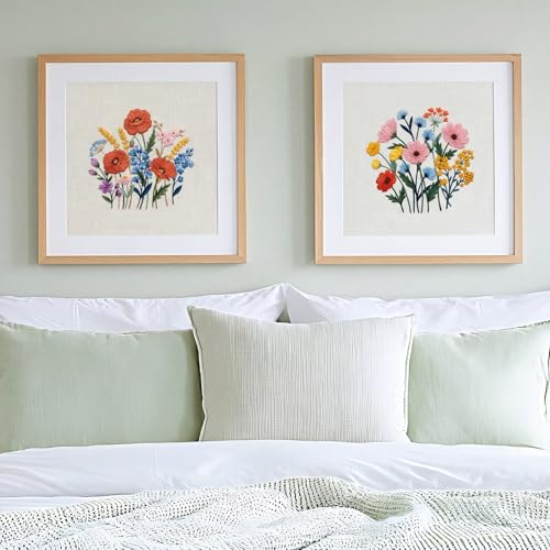 Yinder 5 Set Embroidery Kit for Beginner Starter Kit, Wildflowers - style: Wildflowers