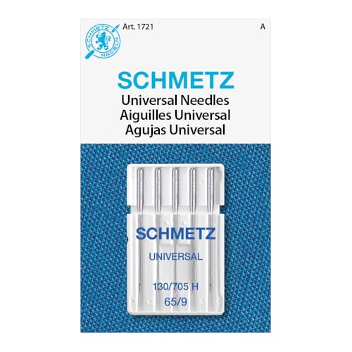 SCHMETZ Universal Sewing Machine Needles - Size 65/9, 5-Needle Cards, Pack of 1 - size: 1 Card (5 Needles)