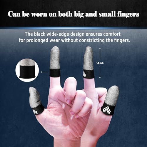 12PCS Gaming Finger Sleeves. 0.29MM Silver Fiber, Anti Sweat, Extremely Thin,Breathable Touchscreen dedales Gamer Finger Cover Thumb Sleeve Fit Phone Game Tablet Devices. - color: Gray(12pcs)