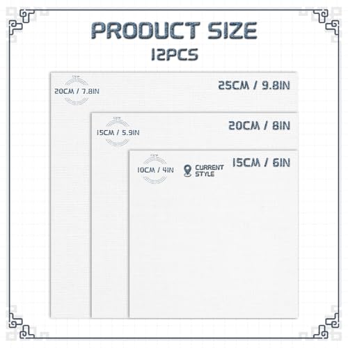 Embroidery Fabric Squares 6x6in, 12 Pcs White Cotton Cloth for DIY Crafts - size: 6 x 6 Inch