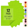 IONTACH 9" X 12" Felt Fabric Sheets 1.6mm Thick (12 Packs, Apple Green) - color: Apple Green