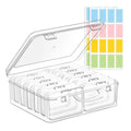 zoeynex Small Bead Organizers and Storage, 12 Clear Plastic Boxes with Hinged Lids, for Beads, Jewelry Making, Crafts, Hardware, Fishing Tackle, Small Parts (32 Labels) - size: 3" x 2" x 0.8" (12 Pack)