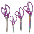 JubileeYarn Titanium Softgrip Scissors Set - Pinking, Sewing, Arts, Crafts, Office - 3 Sets of 4 - Purple - color: 4pc Purple, size: 3 Sets