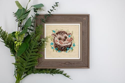 RIOLIS R1753 Little Hedgehog Counted Cross Stitch Kit 5.12 x 5.12 in - style: Modern
