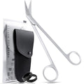 Applique Long Thin 6 Inch - Angled Offset Blade Scissors with Pouch Sleeve for Embroidery, Fabric, Thread, Knitting, Sewing, Arts & Craft (Satin)