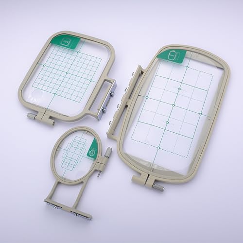 Tarjenle Embroidery Hoop Frame, Professional Stretch Frame for Brother Sewing Machine, Grid Hoop, for NV500/NV500D/NV900/NV950D/NV180/P-1000/PE-300S/PE-400D/EMS10/ZZ3-B140 (White, 100x100mm) - size: 100x100mm