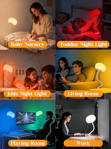 Clip on Lamp, 10 RGB Colors+10 Brightness Clip on Desk Lamp for Dorm Lamp