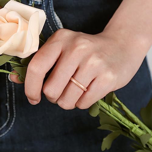 Egnaro Women's Silicone Wedding Ring 2.5mm Wide 1.8mm Thick Rubber Band Set - color: 3-Bronze,White,Silver,Light Pink,Marble,Rose Gold,Light Rose Gold