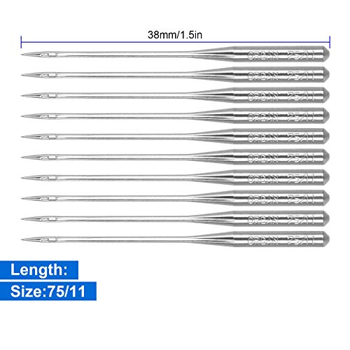 50 PCS Embroidery Sewing Machine Needles Size 75/11, Household Sewing Needles for Brother Sewing Machine1 - style: Size 75/11