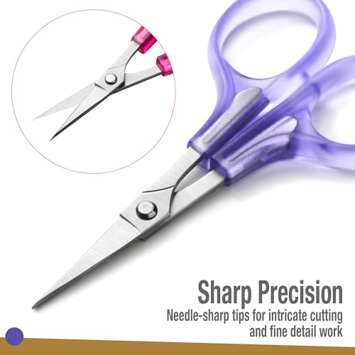 Beaditive High Precision Detail Scissors Set (2-Pc) Sharp, Fine Tips | Paper Cutting, Scrapbooking, Sewing, Crafting | Stainless Steel | Protective Cover (Jelly) - color: Jelly