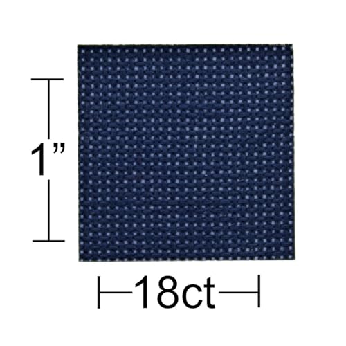 Essentials By Leisure Arts Aida Cloth, 18 Count, Navy, Cross Stitch Fabric, Embroidery Fabric, Cross Stitch Supplies for Crafting, Stitching, and Sewing Projects 15X18