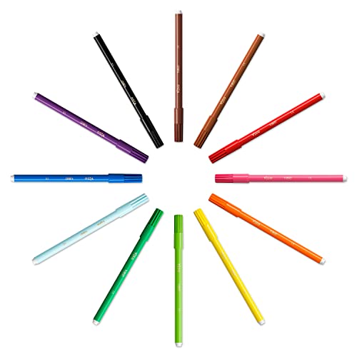 BIC Kids Colouring Kit for Children - 8 Felt-Tip Pens / 8 Coloured Pencils / 12 Chalks/Plastic Case of 36