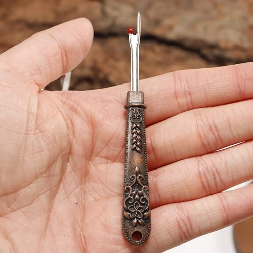 4PCS Seam Ripper with Brass Handle, Sharp Steel Blade Stitch Unpicker Thread Remover for Sewing, Embroidery, Garment Repair, Multicolor - color: Multicolor