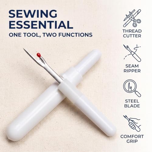 2Pcs White Pointed Seam Ripper, Sewing Tool, Plastic Handle, Thread Cutter, Seam Ripper for Sewing, Thread Ripper Fashion Processing, Sewing Seam Rippers,Sewing Notions and Supplies