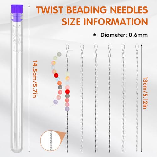 UOOU 6 Pcs Beading Needles, Collapsible Big Eye Bead Needles - style: 0.6 x 130 mm