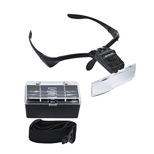 Headhand Magnifier with LED ，Loupe Light Bracket and Headband，5 Lenses