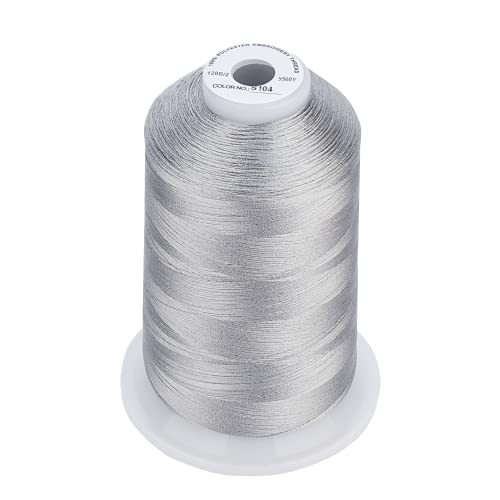 Simthread - 33 Selections - Various Assorted Color Packs of Polyester Embroidery Machine Thread Huge Spool 5500Y for All Sewing Embroidery Machines - 3 Different Gray Colors - color: 3 Differ Gray