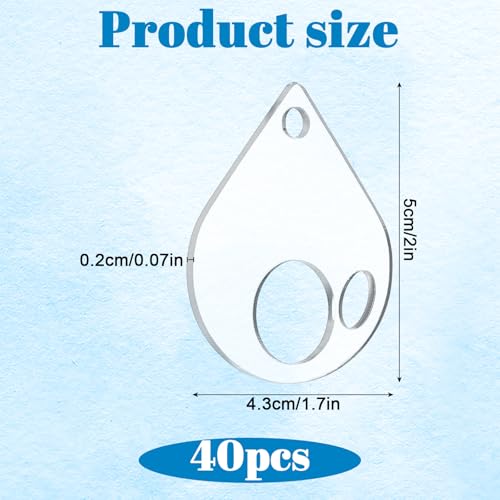 40PCS Acrylic Embroidery Floss Drop, Teardrop Acrylic Bobbins, Floss Drops Cross Stitch, Clear Embroidery Thread Organizers, Cross Stitch Tread Bobbins for DIY Craft Sewing Thread Storage