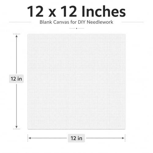 13 Mesh Needlepoint Blank Canvas - 12" x 12" - color: White 13 Mesh 12" x 12"