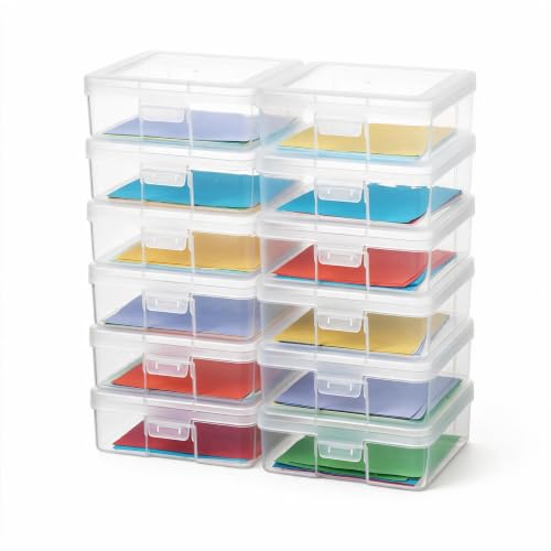 novelinks Plastic Small Storage Containers with Lids for Organizing - color: 12 Pack Small -Clear