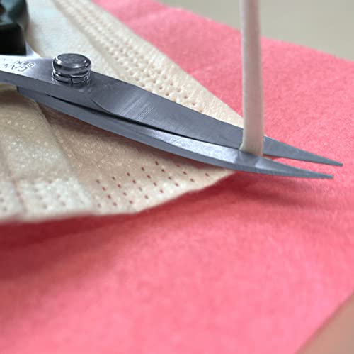 CANARY Spring Loaded Craft Scissors 6.3" [Thin Curved Sharp Tips], Made in JAPAN, Razor Sharp Japanese Stainless Steel Blade, Black - size: Spring (Sharp -Curved/Thin-)
