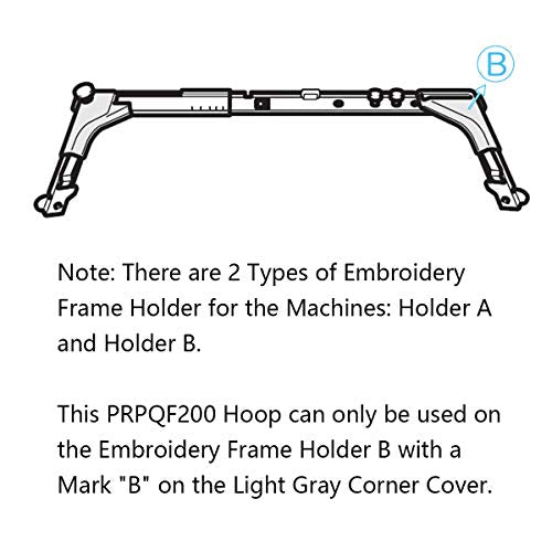 Sew Tech Embroidery Hoop for Brother, 8x8in 200x200mm PRPQF200 Frame