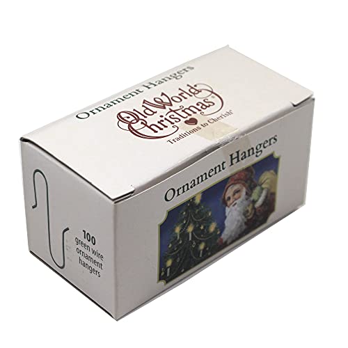 Old World Christmas Box of 100 Green Ornament Hangers 1441 Decoration Hooks