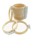Cldamecy 12 Pieces 3 inch Embroidery Hoops,Round Bamboo Adjustable Circle Frame Cross Stitch Hoops for Christmas Ornament,Embroidery,Decoration,Art Craft and DIY Project - style: 3 inch