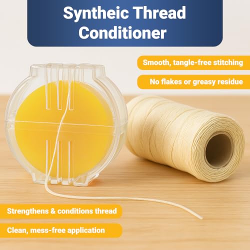 Thread Wax and Thread Conditioner (2pk) - for Sewing and Gloss Threads Waxer. Magic Conditioner for Hand Sewing Embroidery. Hand Quilting Supplies to Strengthen and Reduce Knots - style: 2pk Synthetic