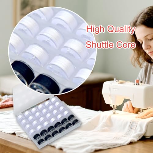 36Pcs Bobbins and Sewing Threads with Plastic Bobbin Case for Multiple Sewing Machine, Pre-Wound Bobbins Set (White&Black) - color: white&black