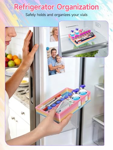 YOUSHARES Peptide Vials Case - 3ml and 30ml Insulin Vial Organizer - color: 3d_multicolor