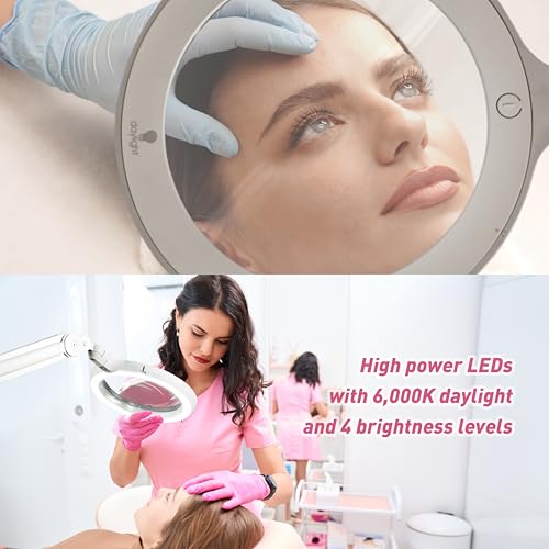 Omega 7 LED Magnifying Lamp – 7" Acrylic Lens, 3 Diopter (1.75X) Magnification, 6,300 Lux at 6”, 4 Brightness Levels, Adjustable Arm, Professional-Grade Light for Precision Tasks - style: Omega 7