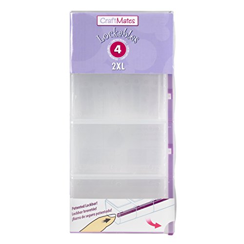 Craft Mates Bead Organizer, 4 Locking Compartments, Plastic Storage (2XL) - style: 4 Compartment