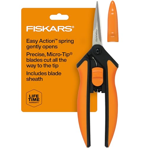 Fiskars 6" Steel Micro-Tip Pruning Scissors, Garden Snips for Small Plants - style: Snips