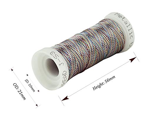 Metallic Embroidery Thread 200 Yards Each for French Embroidery or Machine Embroidery for Janome Brother Pfaff Babylock Singer Bernina Husqvaran and Most Home Embroidery Sewing Machines (6 Colors #2) - color: 6 Colors #2