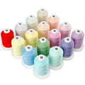 New brothread Multi-Purpose 100% Mercerized Cotton Threads-16 Pastel Colors - color: 16 Pastel Colors