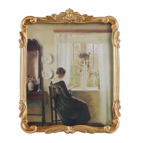 Vintage Picure Frames 8x10 Antique Victorian Gold Bronze Picture Frames for Tabletop and Wall Mount Ornate Retro Home Decor Gallery Wall Art(8x10 inch) - color: Golden Bronze, size: 8x10