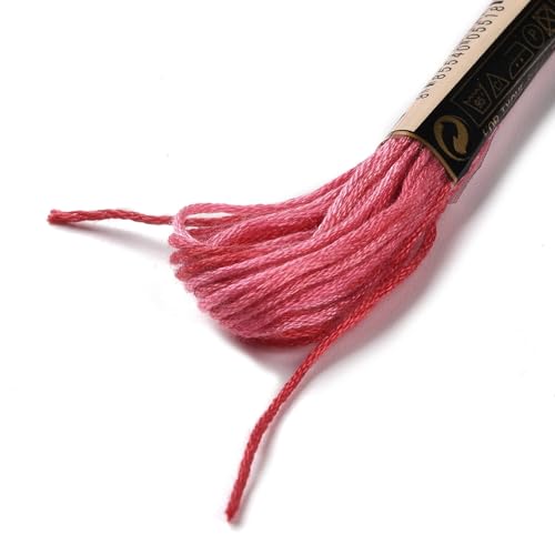 FASHEWELRY 10 Skeins Embroidery Floss Friendship Bracelet String Threads 6-Ply 0.5mm Cerise Red Cross Stitch Embroidery Thread for Sewing Bracelet Making Stitching Crafts - color: Cerise, size: 0.5mm