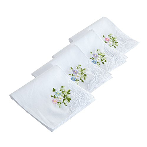 RDS HANKYTEX Cotton Embroidery Ladies' Handkerchiefs Lace Set of 6 - style: 1