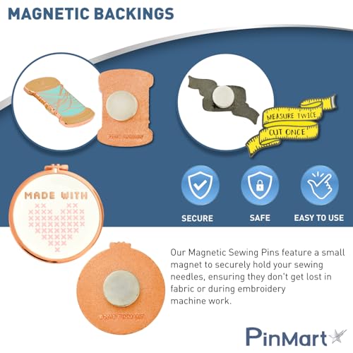 PinMart Sewing Magnetic Enamel Pin and Needle Minder - color: Sewing Lover Spool Copper Plated, size: 25 Pack